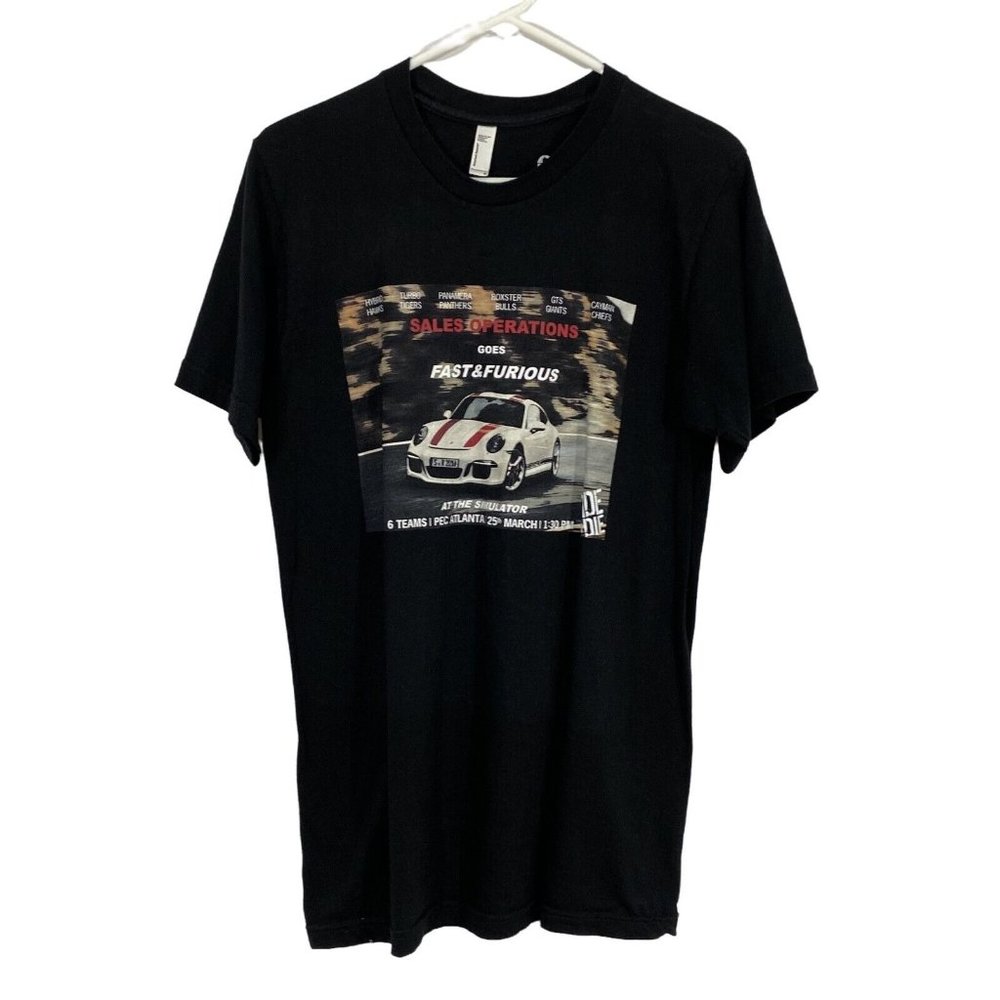 Sales Operations Goes Fast & Furious CustomInk Mens Black Graphic T Shirt Size M